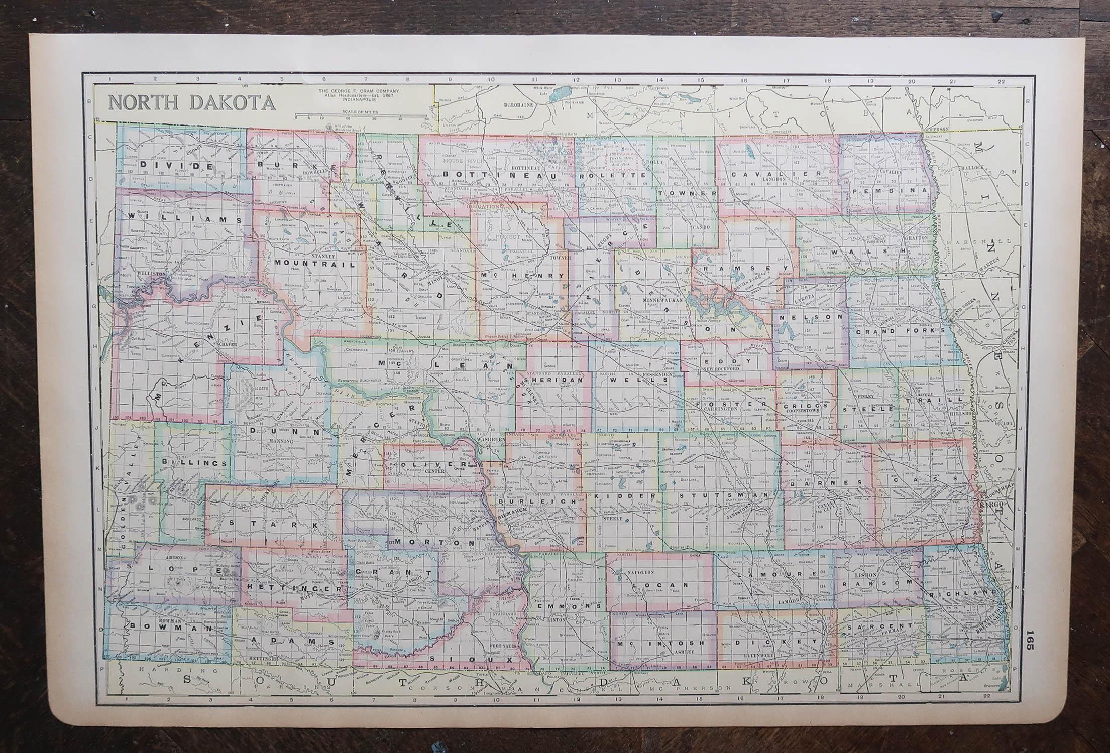 large detailed map of north dakota