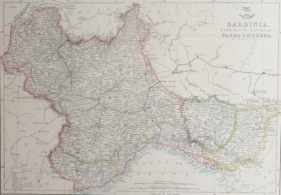 Great map of Piedmont

Lithograph engraving by John Dower

Original colour

Published, 1861

Unframed

Good condition 

Free shipping



 
 