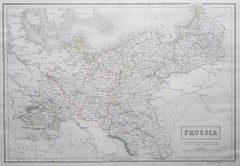 Large Original Antique Map of Poland by Sidney Hall, 1847
