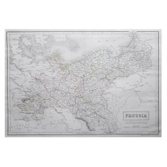 Grande carte ancienne originale de Pologne par Sidney Hall, 1847