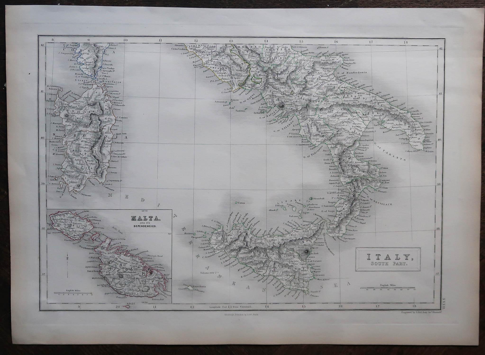 map of malta and italy
