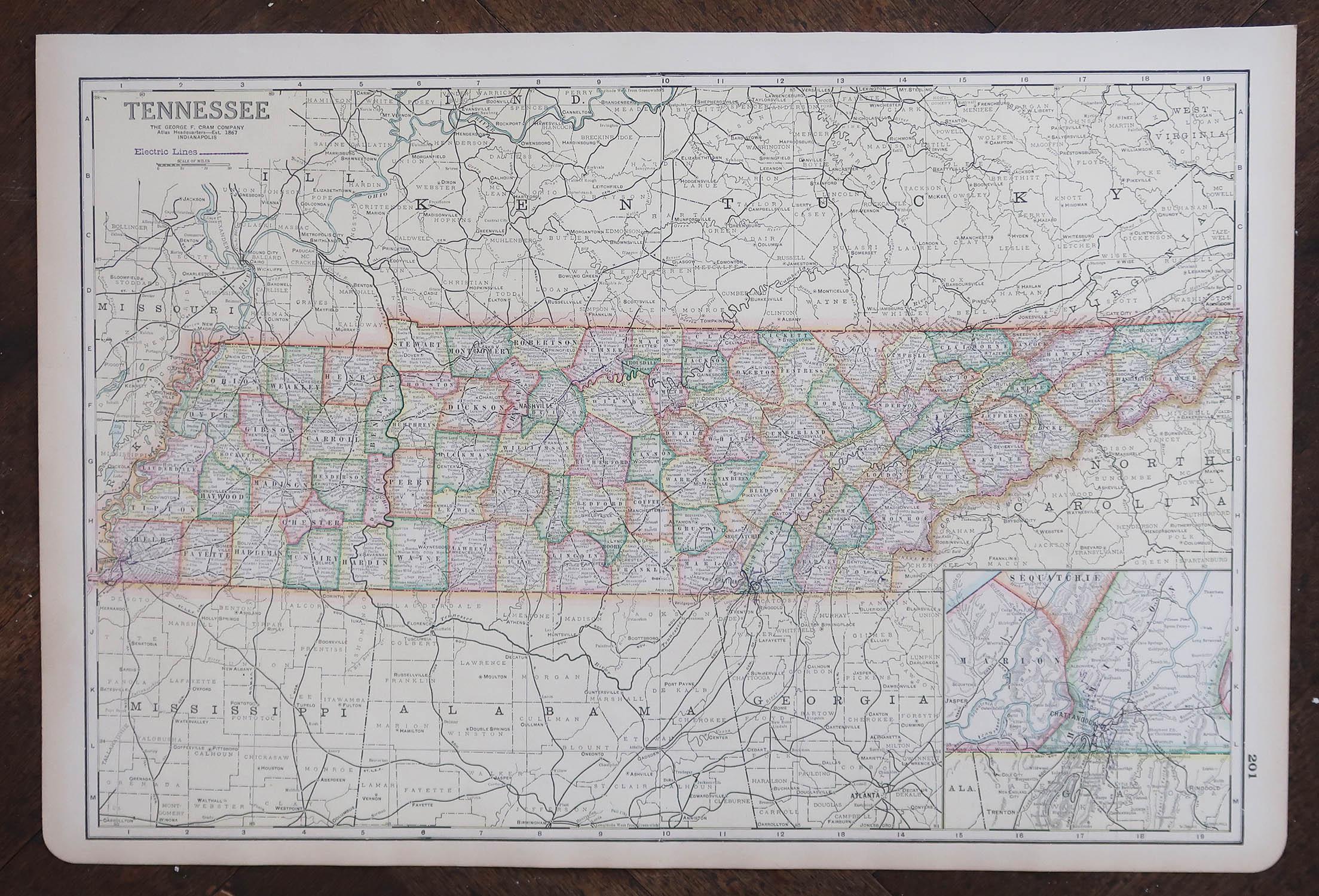 large road map of tennessee