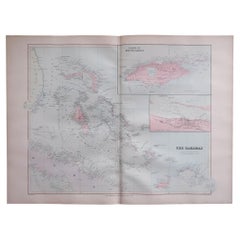 Large Original Antique Map of The Bahamas. 1894