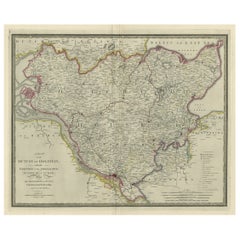Large Original Antique Map of the Dutchy of Holstein, Germany, ca.1840