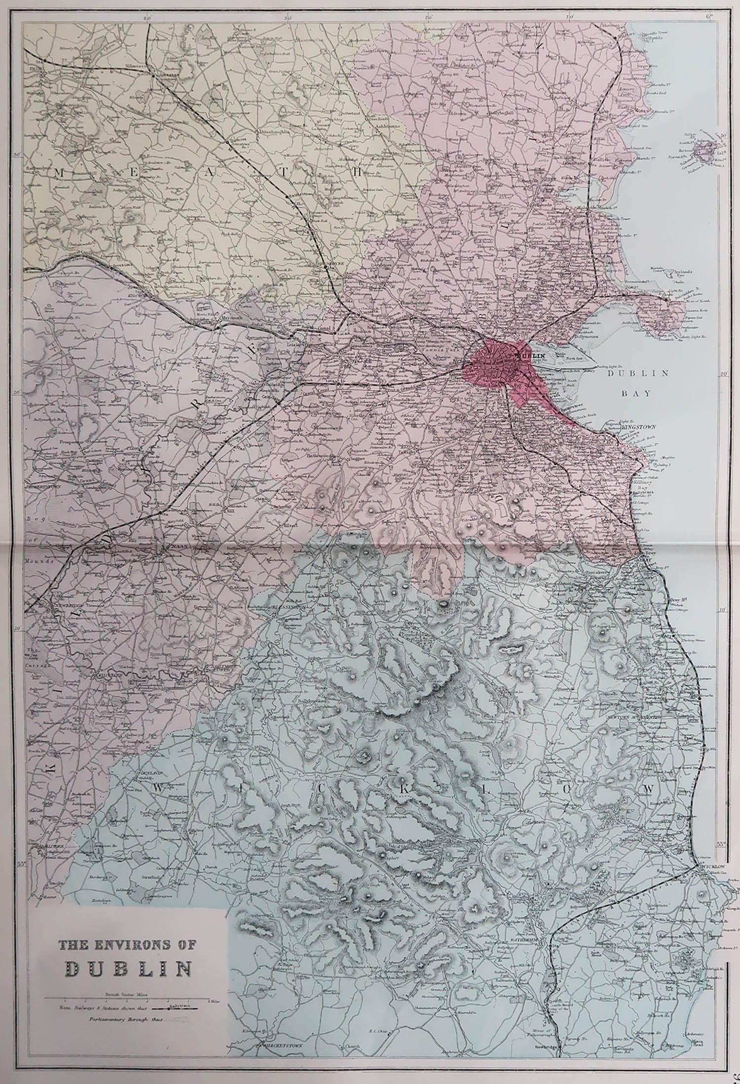 Great map of The Environs of Dublin

Published circa 1880

Unframed

Free shipping.

