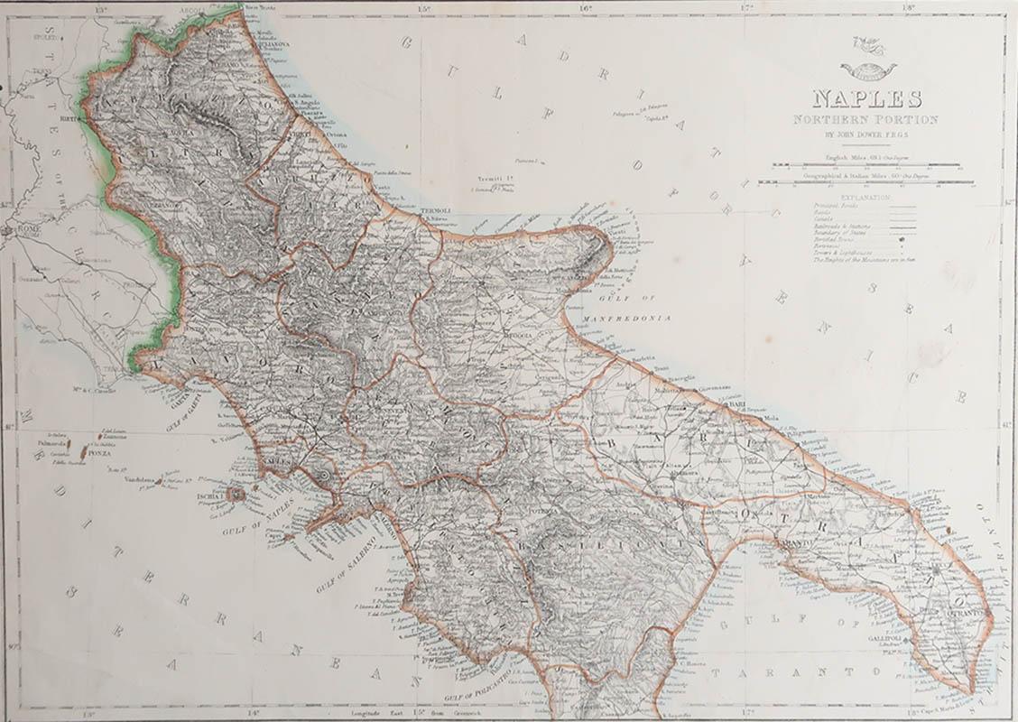 Great map of the South of Italy

Lithograph engraving by John Dower

Original colour

Published, 1861

Unframed

Good condition 

Free shipping



 
 