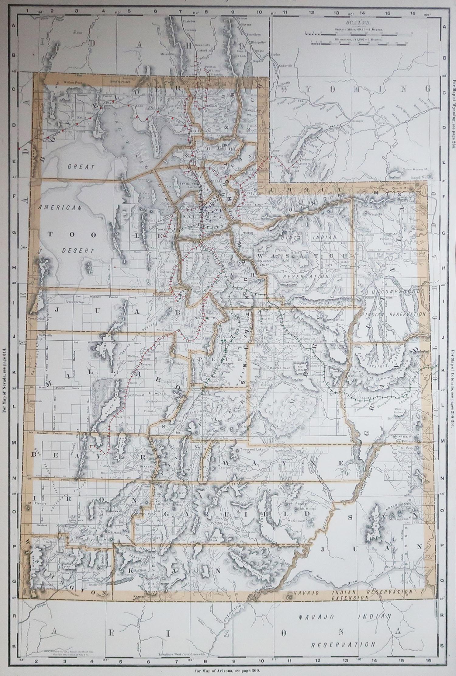 Fabulous map of Utah

Original color

By Rand, McNally & Co.

Published, 1894

Unframed

Free shipping.