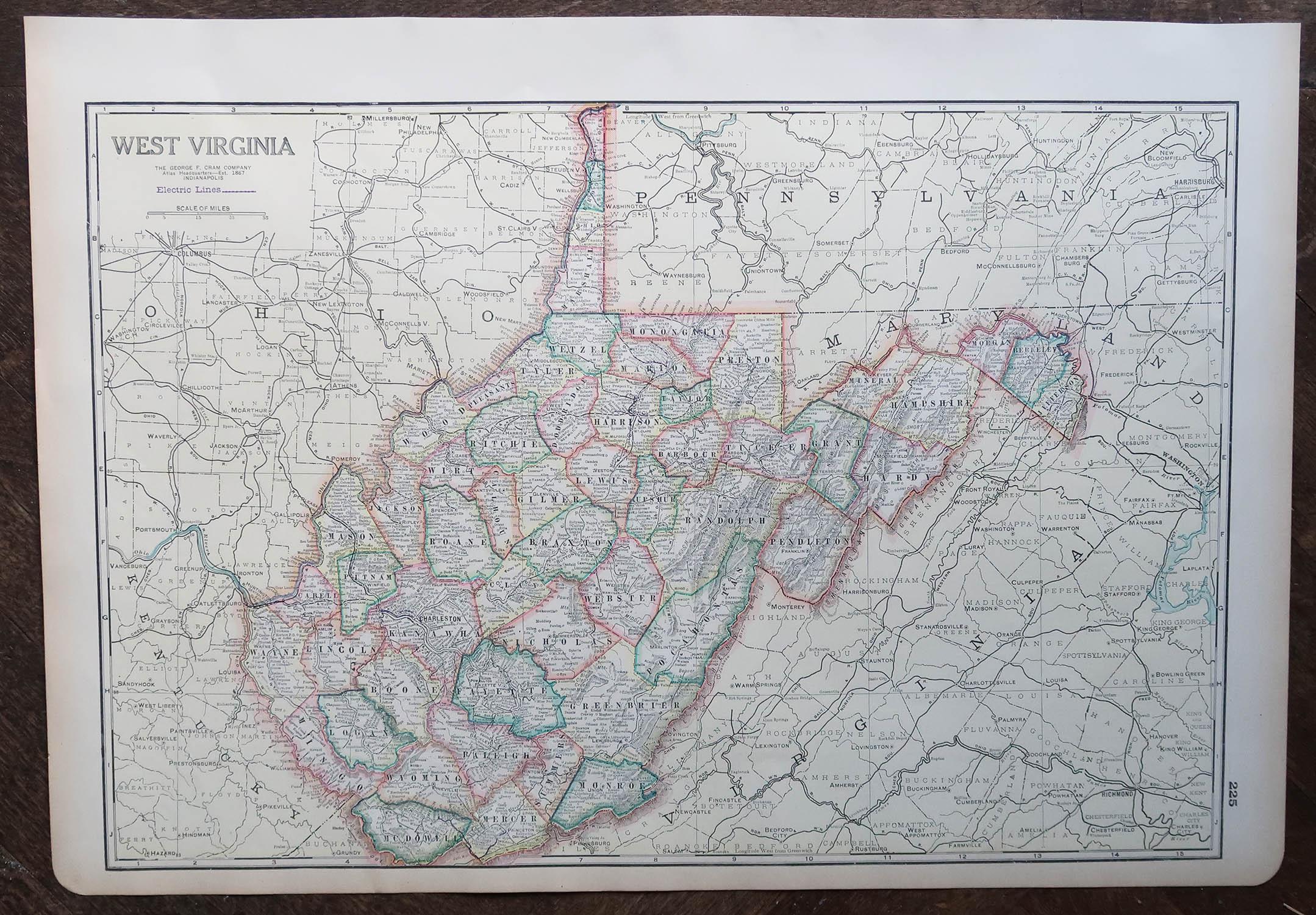 west virginia on us map