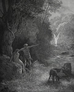 Large Original Antique Print By Gustave Doré From Milton's " Paradise Lost ".