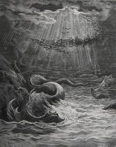Large Original Antique Print By Gustave Doré From Milton's " Paradise Lost ".