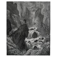 Große Original-Antik-Druck von Gustave Doré aus Miltons "Paradise Lost". 