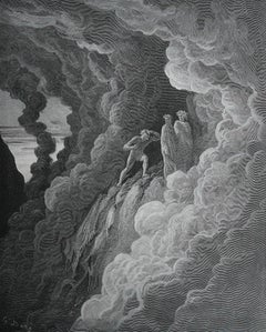 Large Original Antique Print By Gustave Doré, " Marco Lombardo "