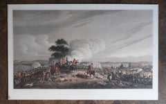 Large Original Used Print of the Battle of Waterloo, Dated 1816