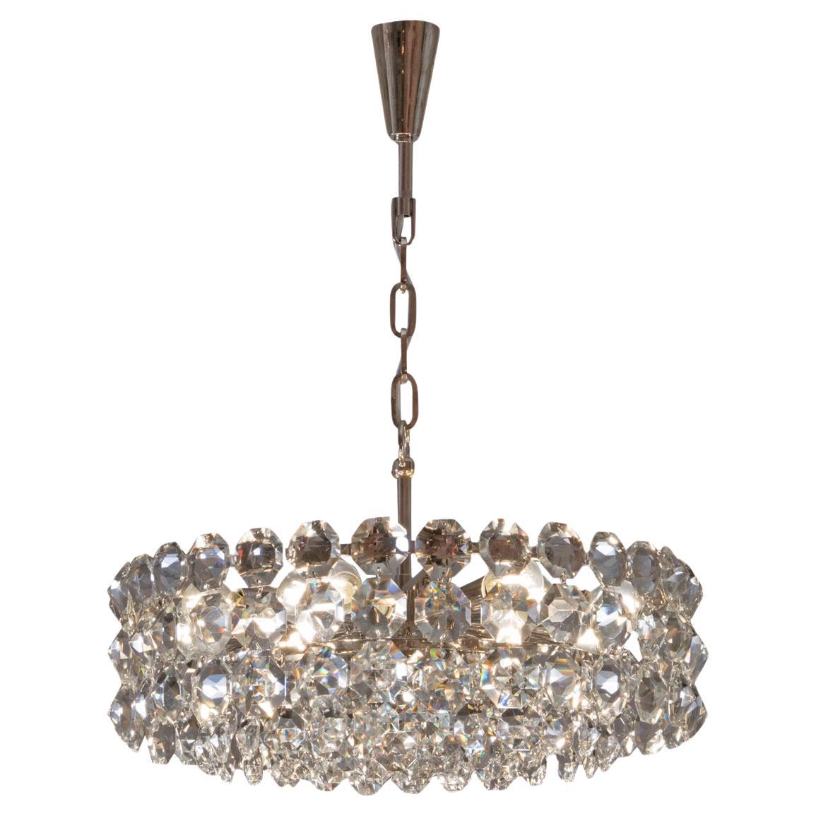 Grande lampadario di cristallo originale Bakalowits, metà del secolo scorso, 1960