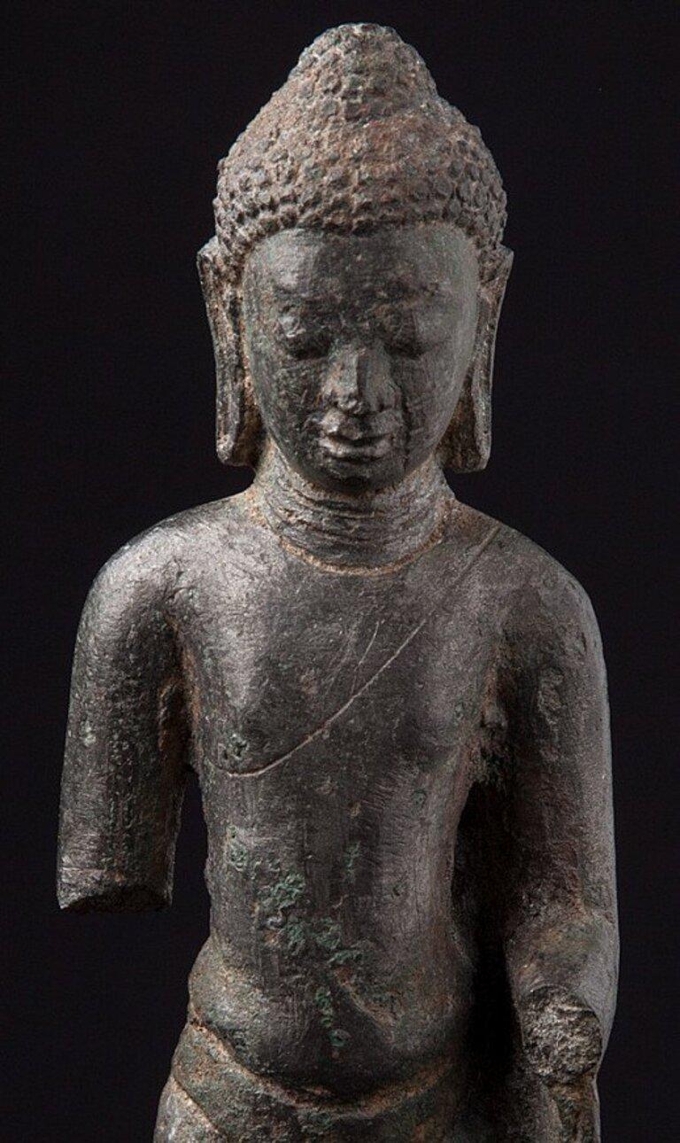 Large Original Bronze Pyu Buddha Statue from Burma Original Buddhas For Sale 5
