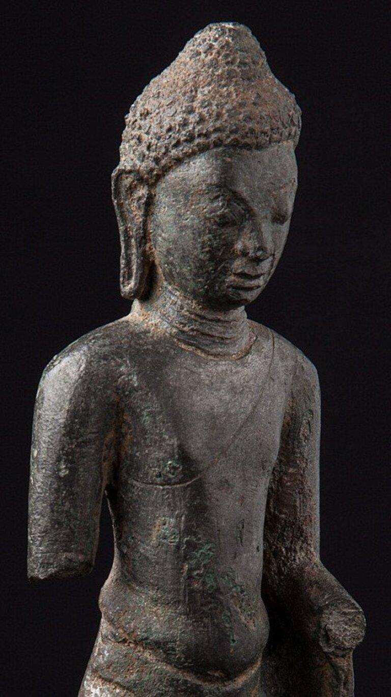 18th Century and Earlier Large Original Bronze Pyu Buddha Statue from Burma Original Buddhas