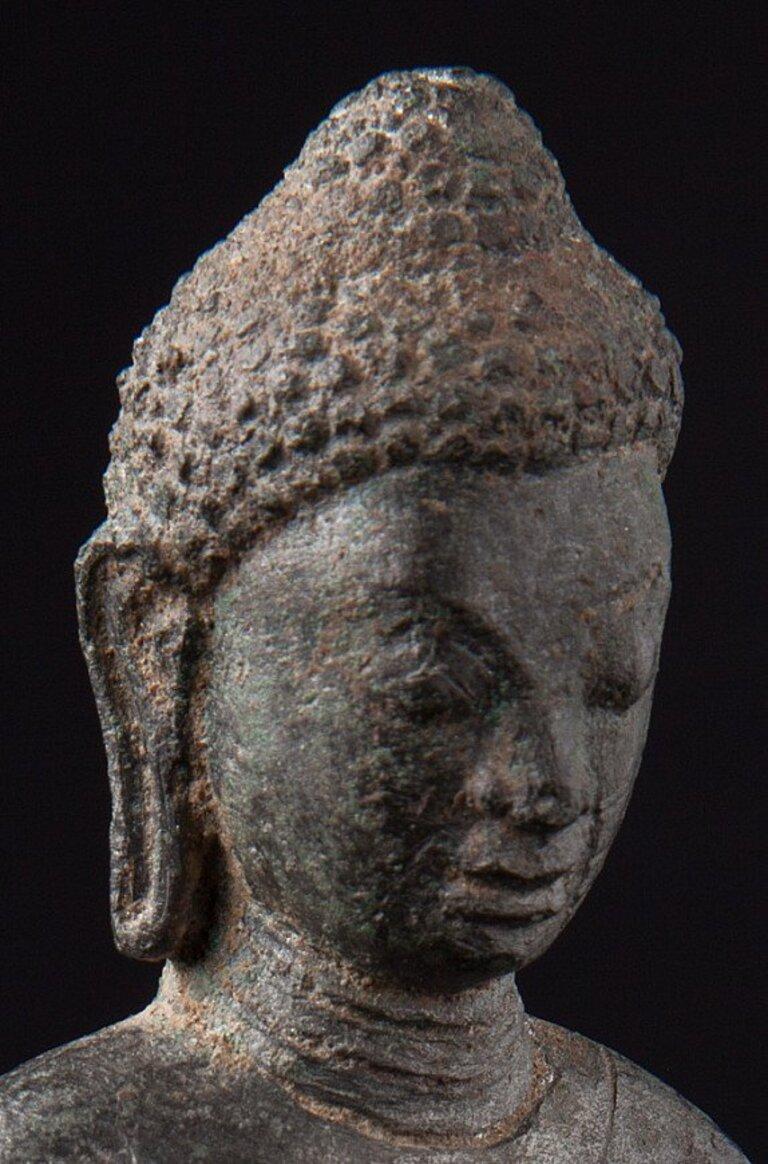 Large Original Bronze Pyu Buddha Statue from Burma Original Buddhas For Sale 1