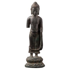 Grande statue d'origine de Bouddha Pyu en bronze de Birmanie  Bouddhas originaux