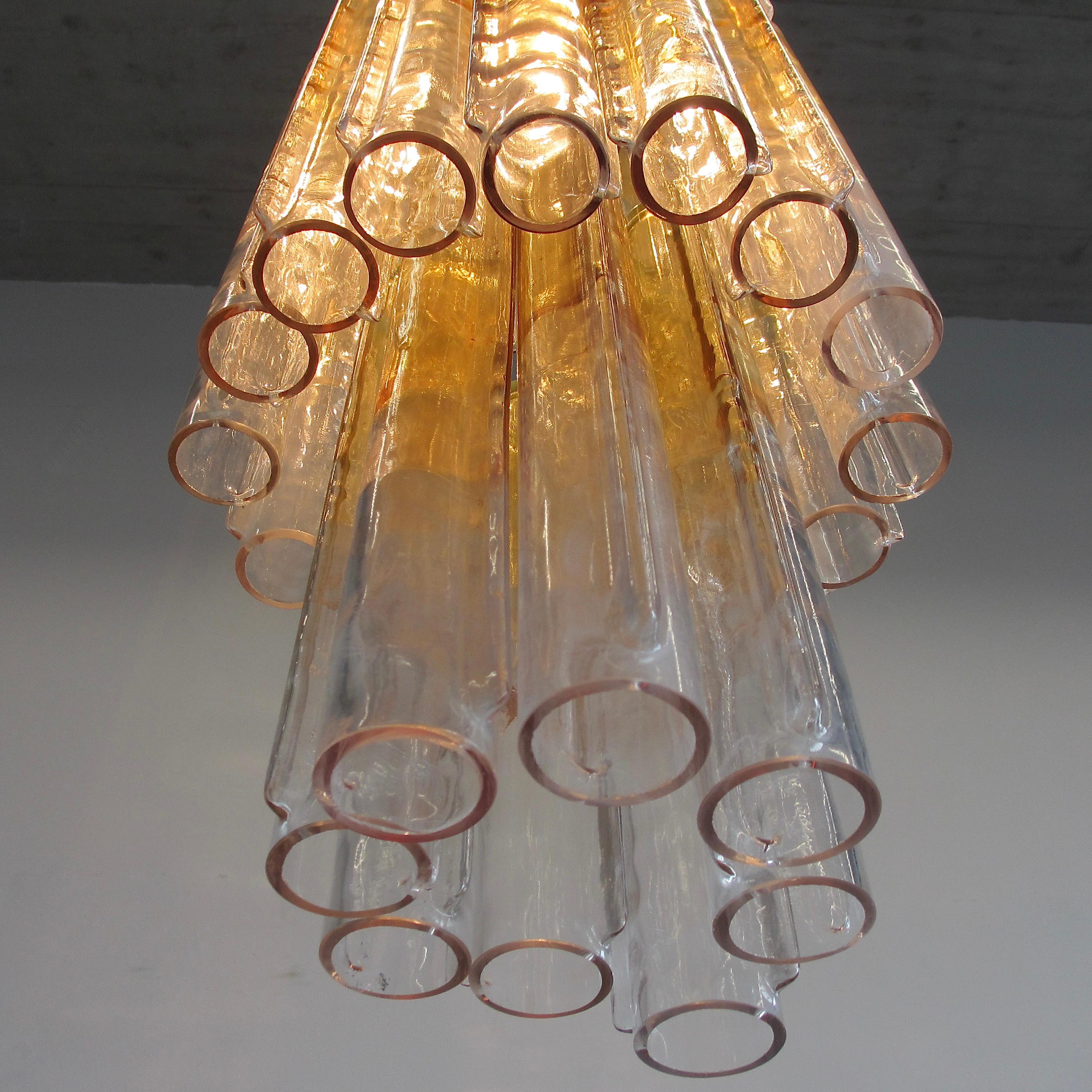 Large Original 'CALZA' Glass Chandelier by Venini, Italy 1960's In Good Condition For Sale In Berlin, Berlin