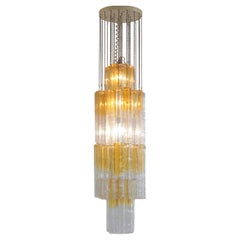 Large Original 'CALZA' Glass Chandelier by Venini, Italy 1960's