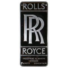 Antique Large Original Cast Aluminium Rolls Royce Garage Wall Plaque