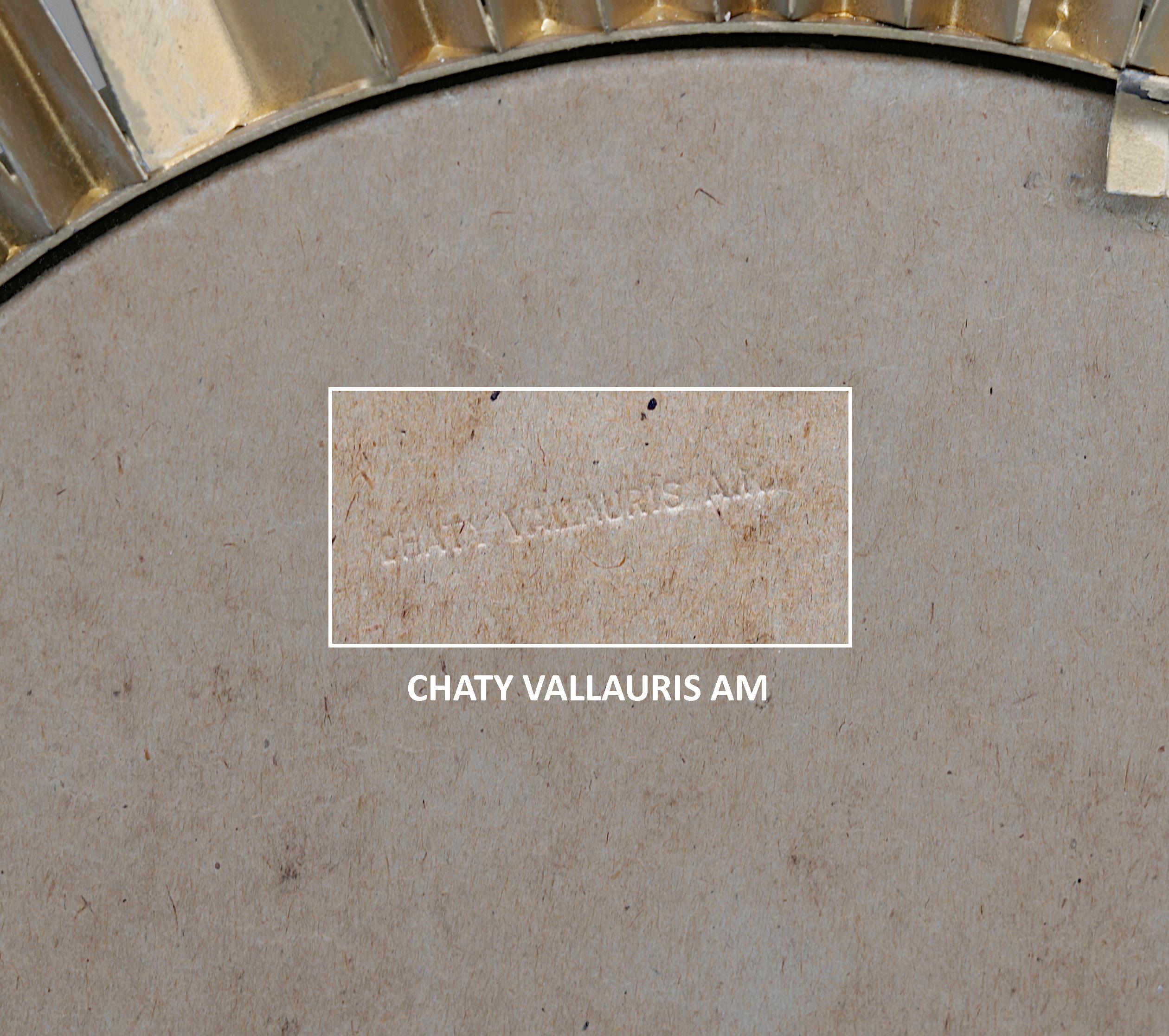 Metal Large original CHATY Sun Wall Mirror, 1950s 90cm 35.4