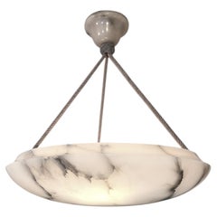 Gran cupé original de alabastro blanco cremoso + gris con cuerda y toldo de alabastro