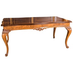 Large Original Dining Table Neo Baroque, circa 1870 Walnut Veneer