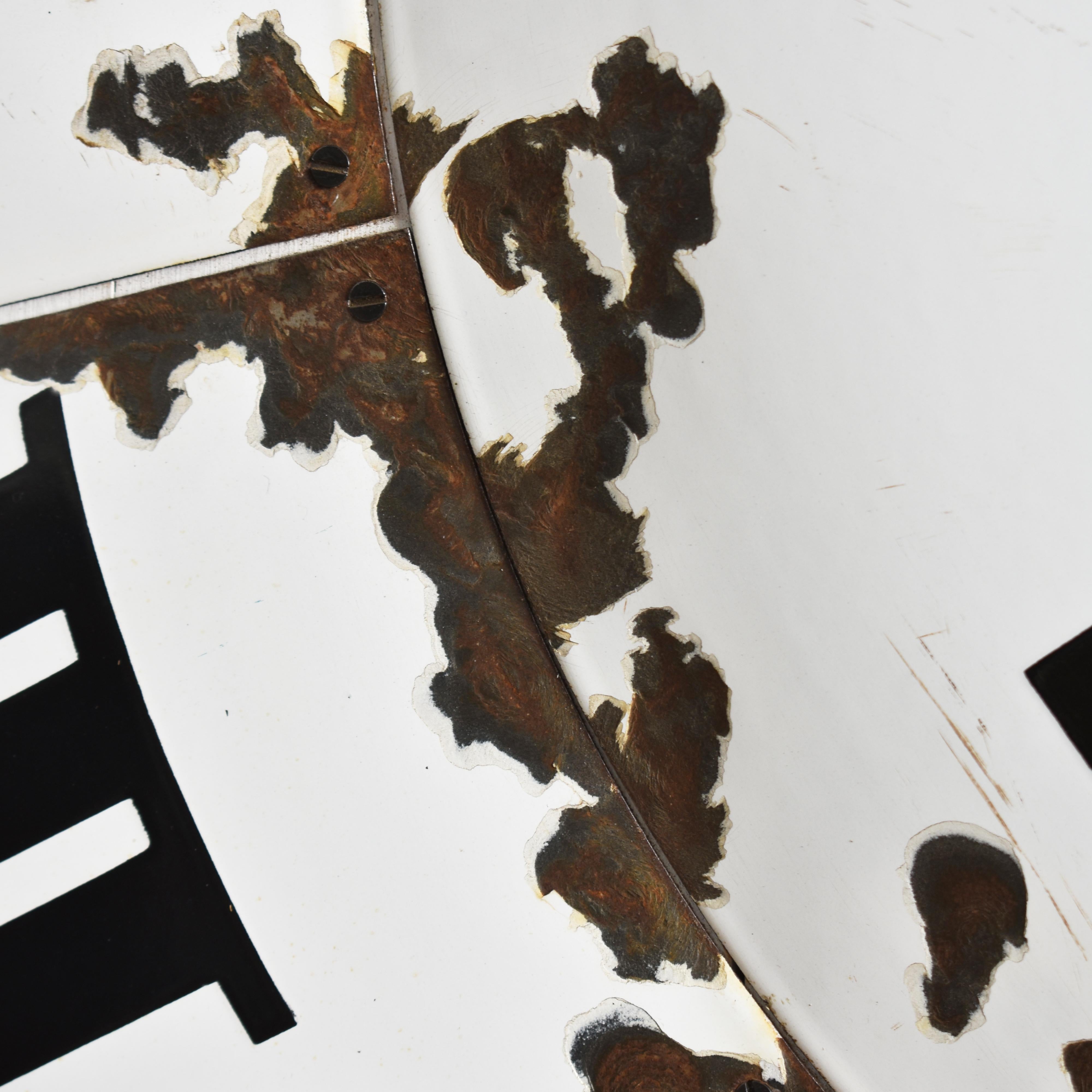 20th Century Large Original Enamel Antique French Tower Clock Face