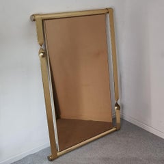 Gran espejo original italiano de latón bronceado de Luciano Frigerio, Italia, años 70