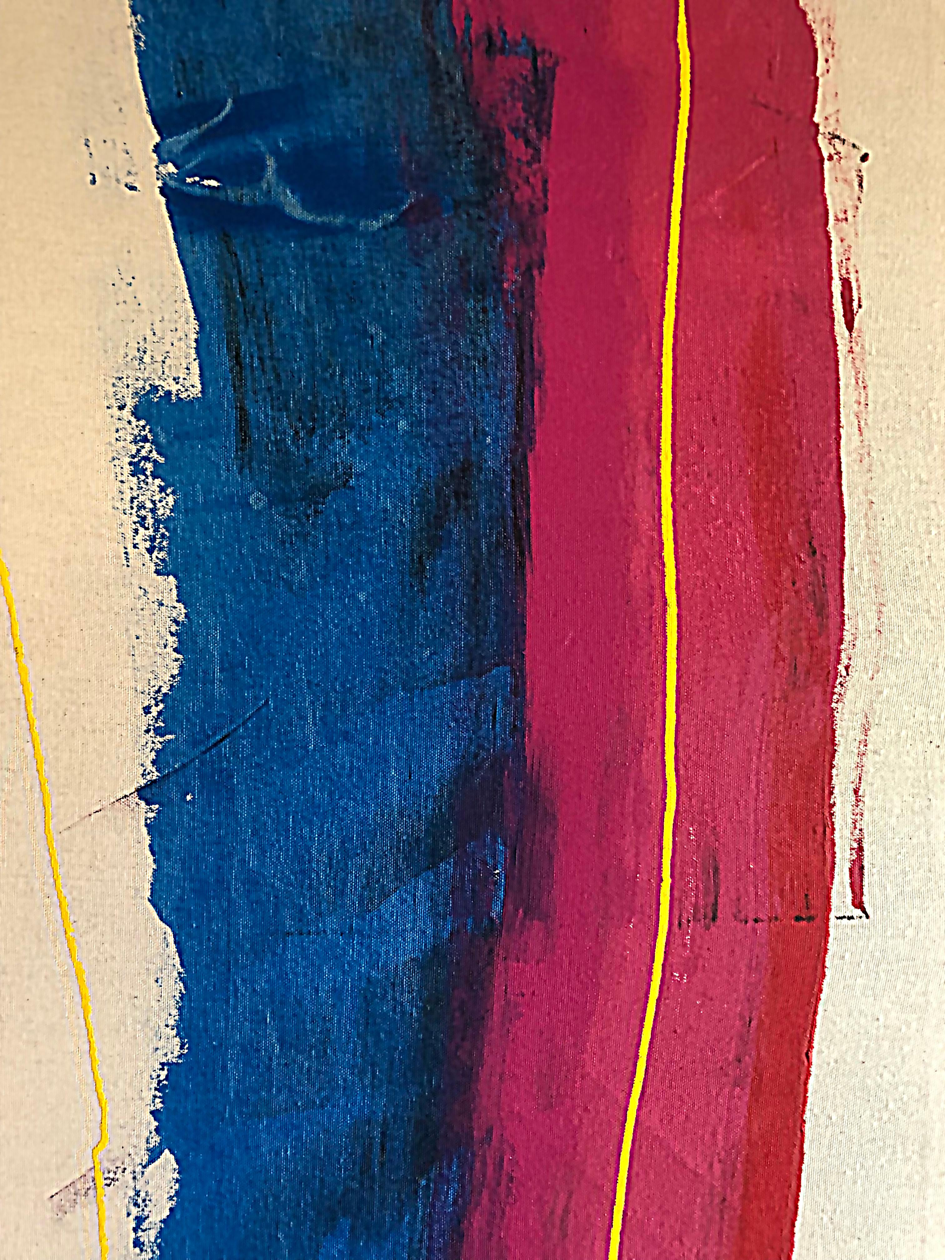 Américain Grande peinture à l'huile abstraite originale de Marcel Rozek sur toile de lin en vente