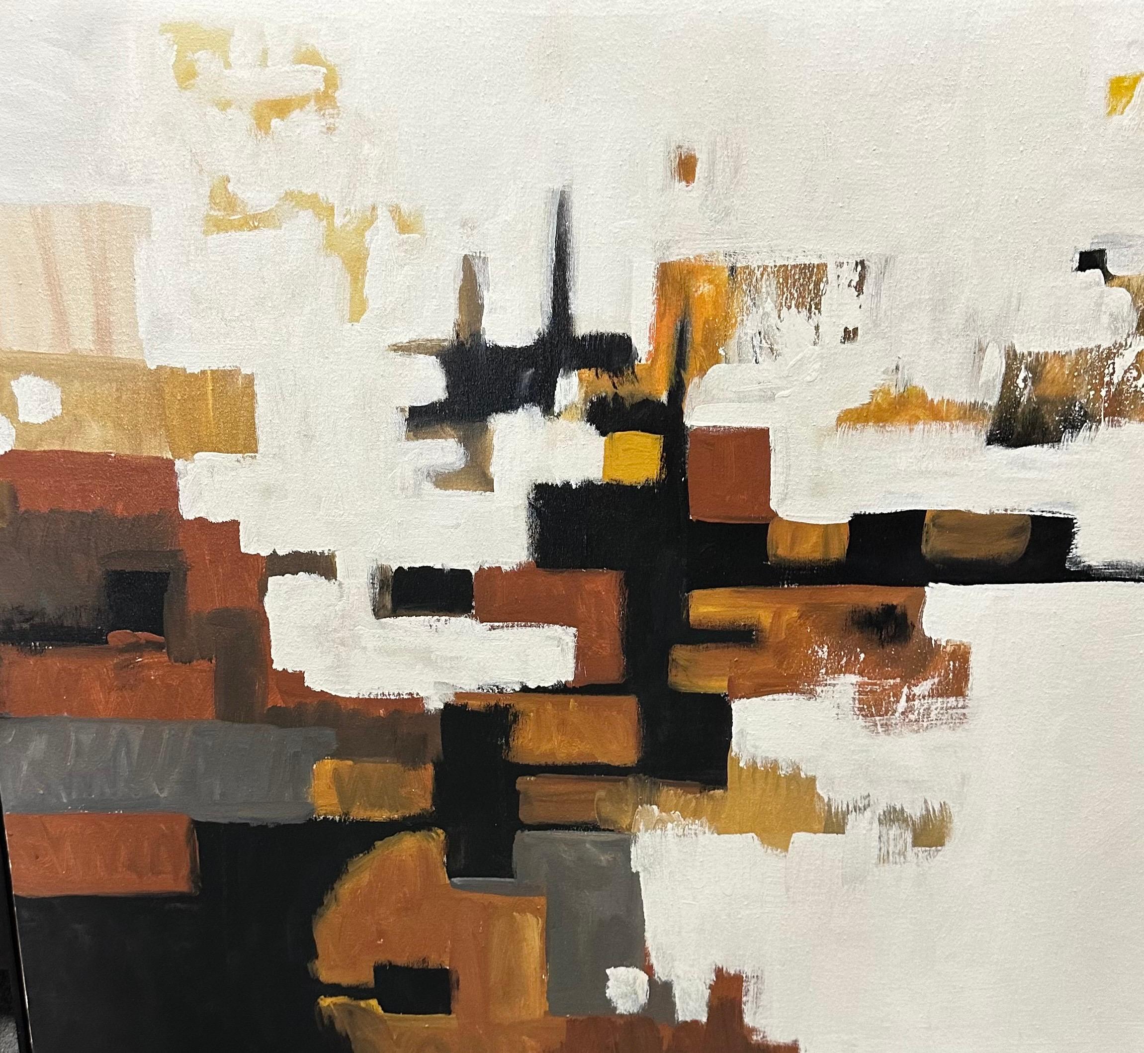 Gran cuadro original MCM Óleo sobre lienzo Pintura abstracta de Tom Hayward siglo XX
