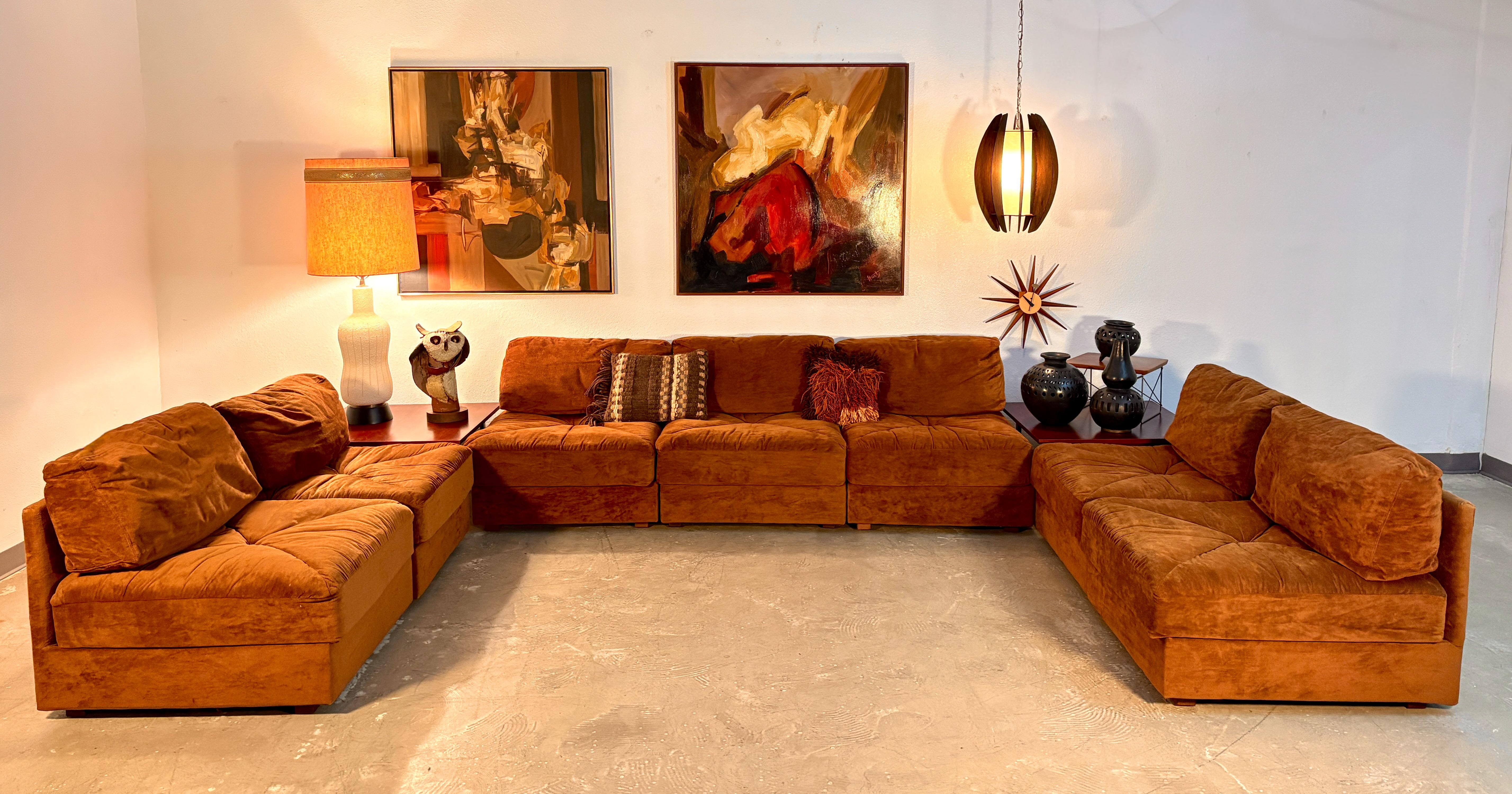 Großes Original Mid Century Modern Abstraktes Gemälde (Moderne der Mitte des Jahrhunderts) im Angebot