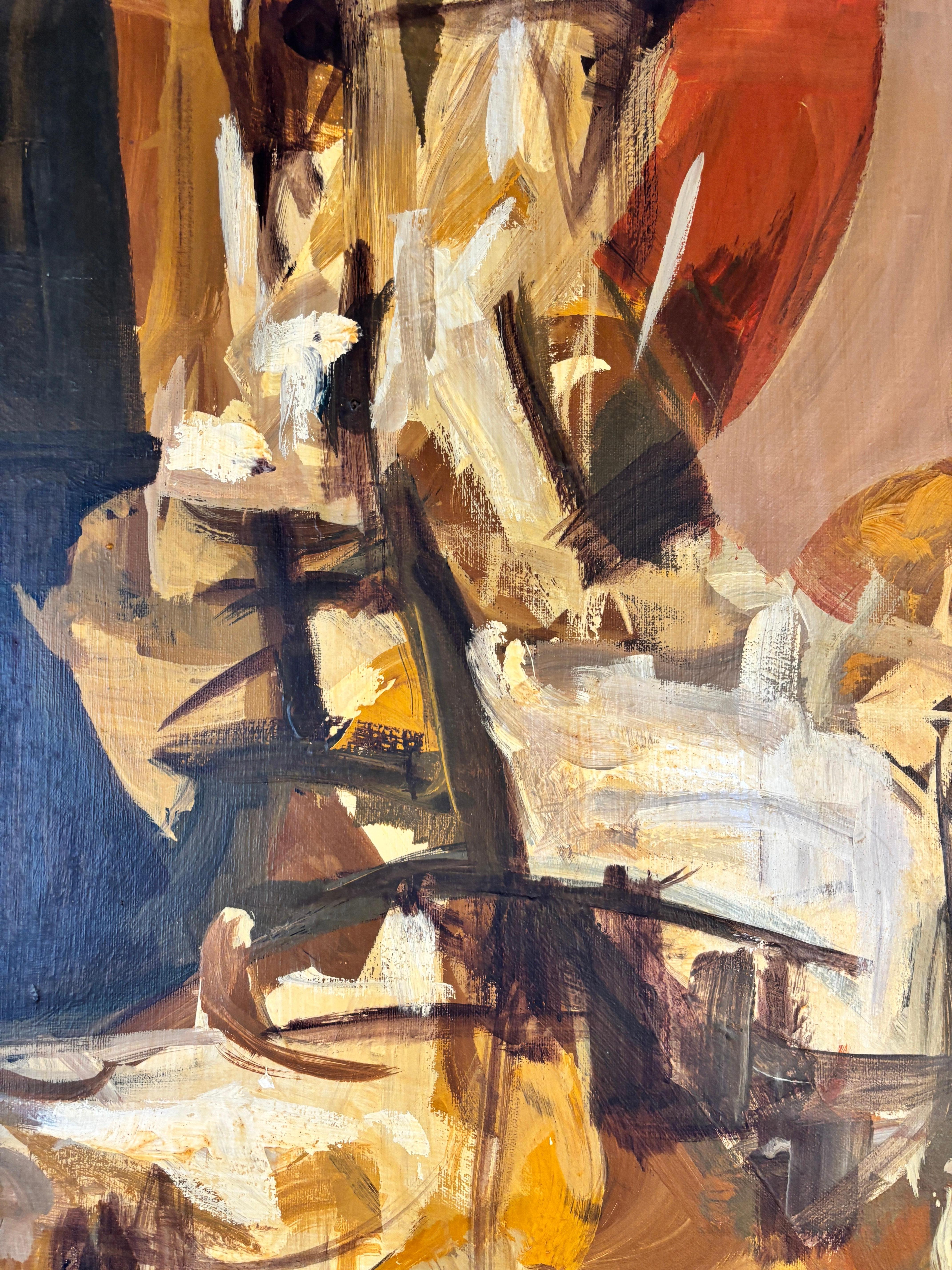 Großes Original Mid Century Modern Abstraktes Gemälde (amerikanisch) im Angebot