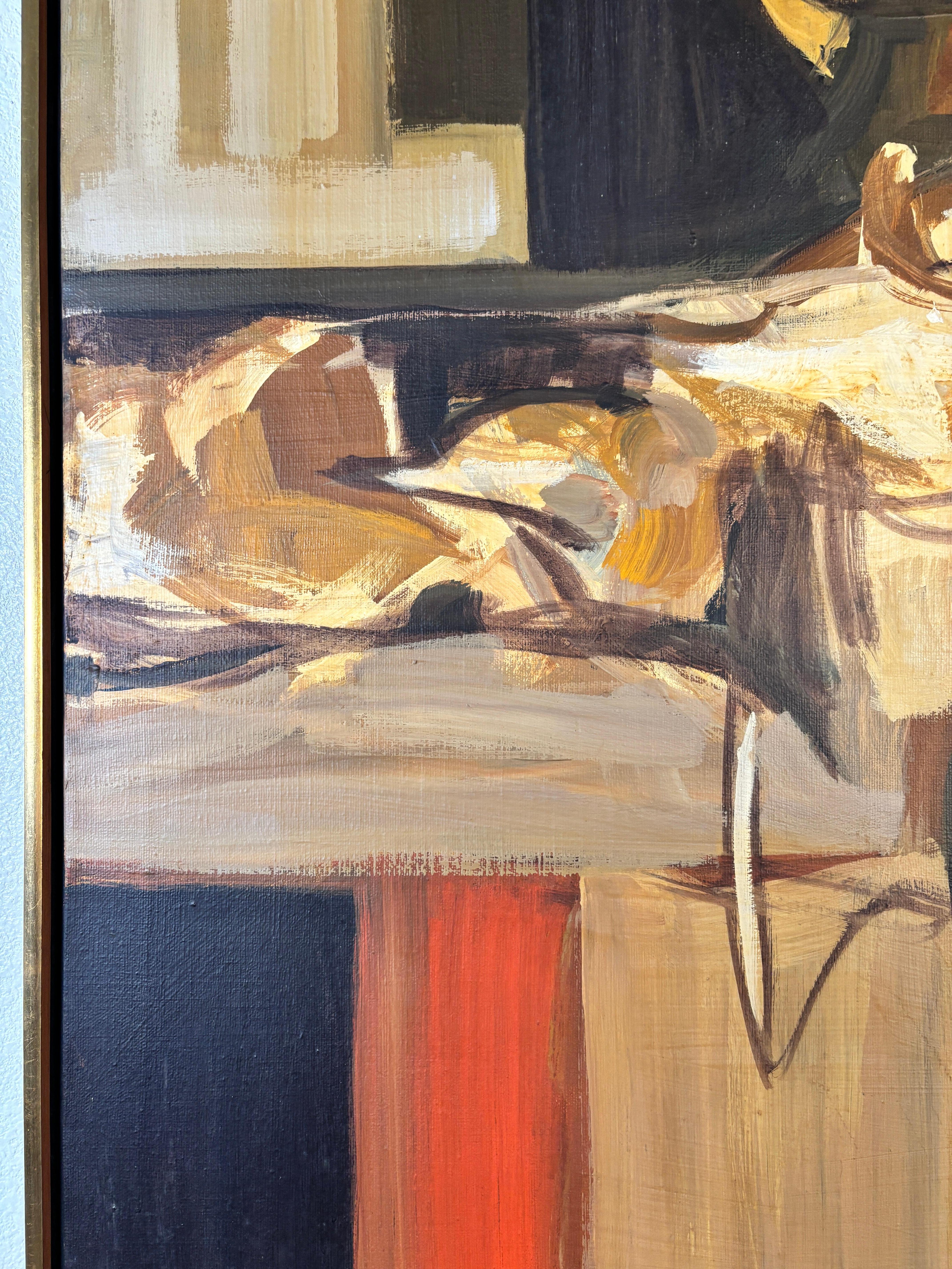 Großes Original Mid Century Modern Abstraktes Gemälde im Angebot 1