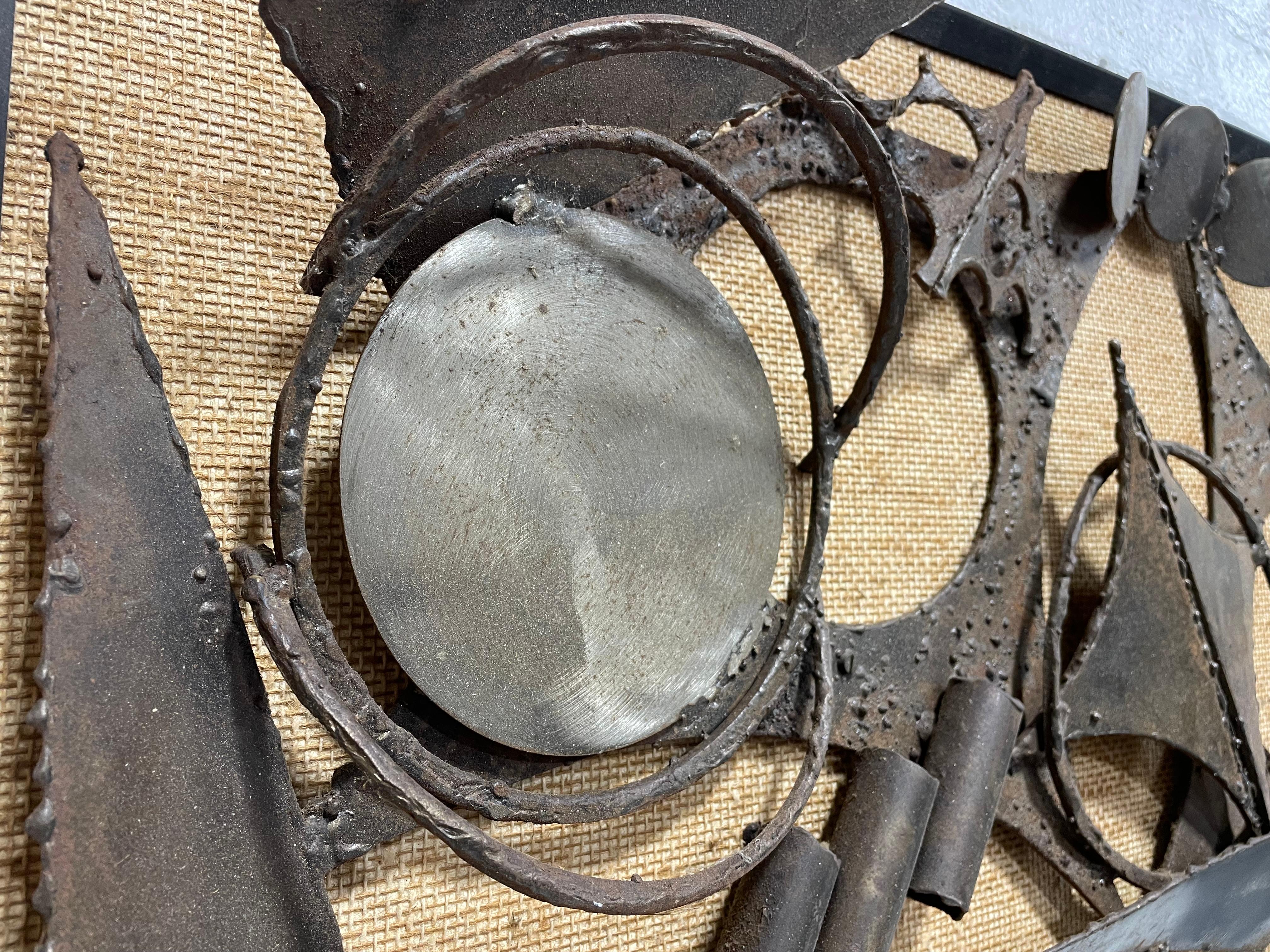 LARGE Original gerahmte BRUTALIST-Kunstwerkstatt, fertig zum Hängen, Mid-Century Modern im Angebot 4