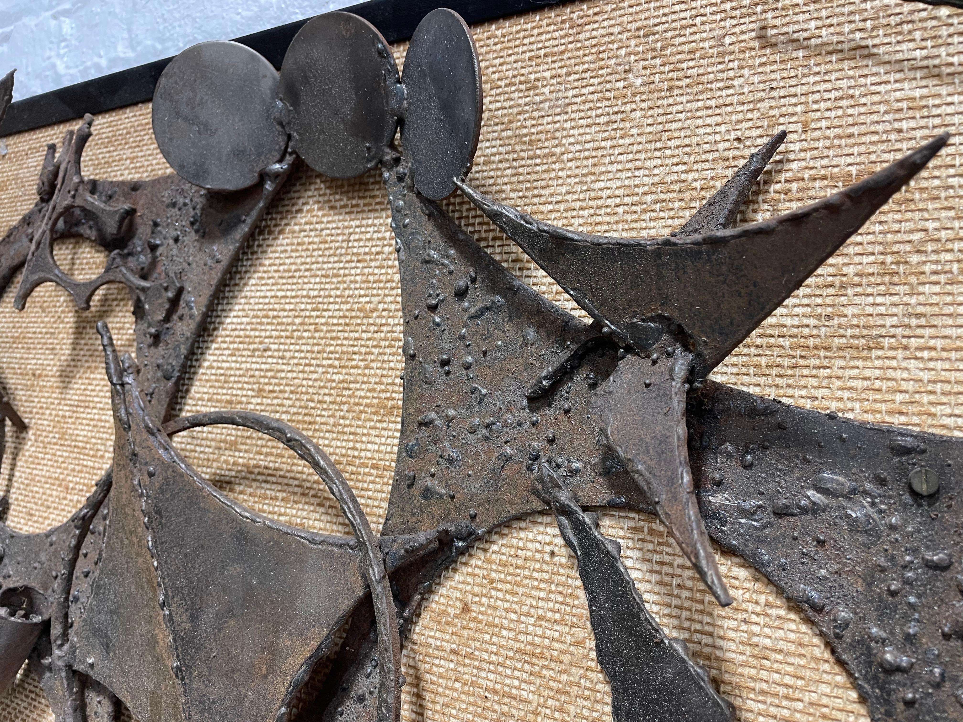 LARGE Original gerahmte BRUTALIST-Kunstwerkstatt, fertig zum Hängen, Mid-Century Modern im Angebot 5