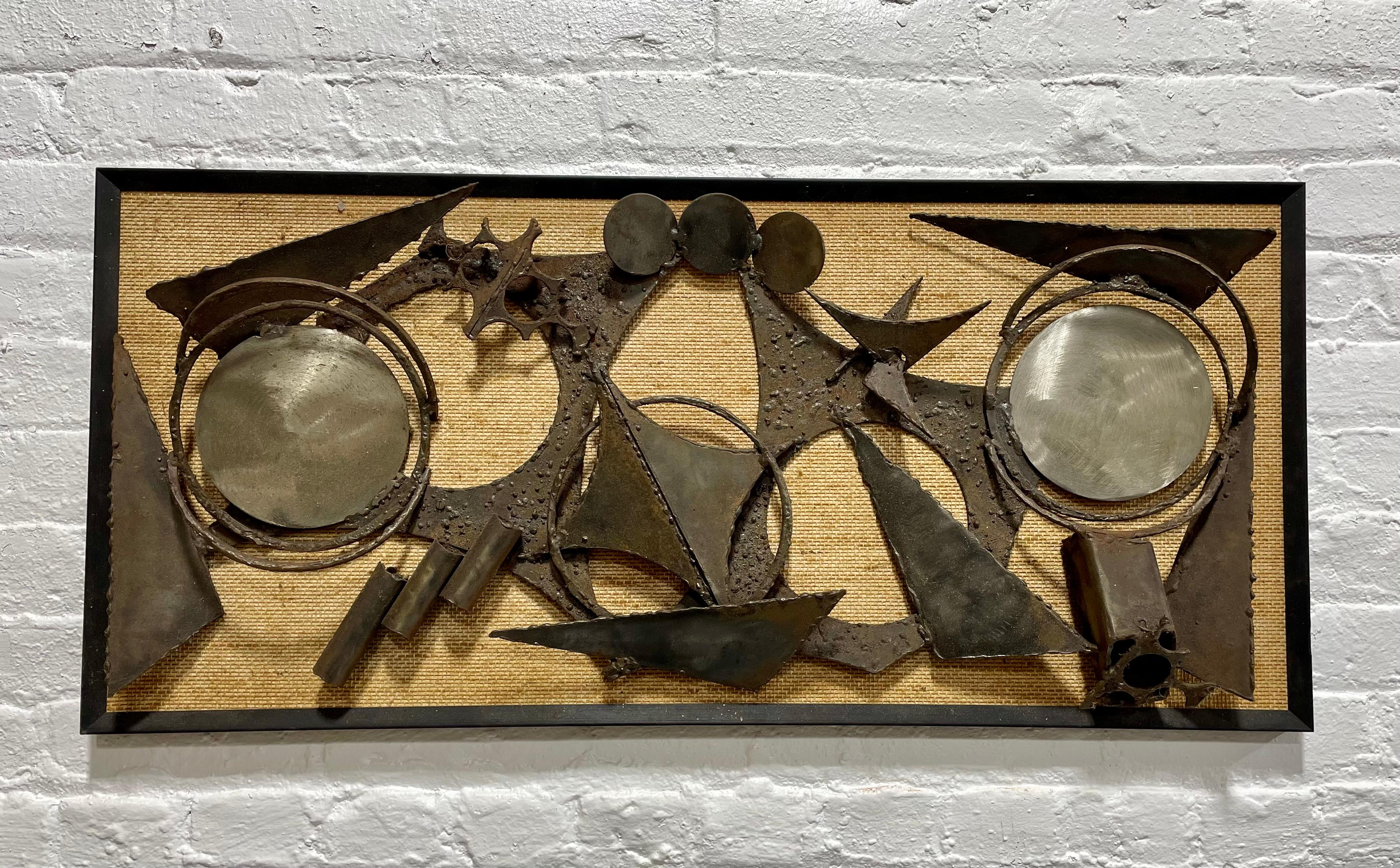 LARGE Original gerahmte BRUTALIST-Kunstwerkstatt, fertig zum Hängen, Mid-Century Modern im Angebot 6