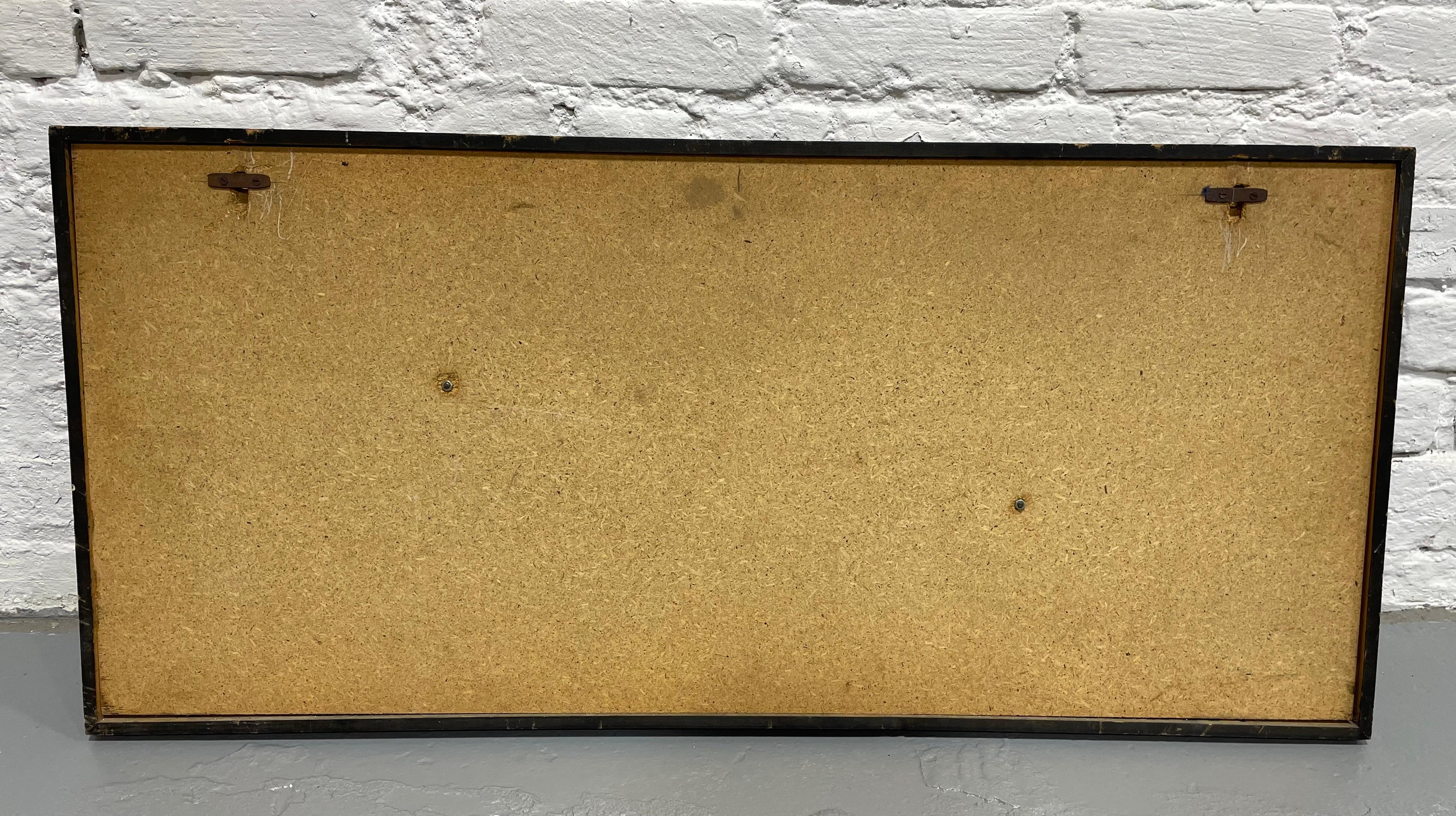 LARGE Original gerahmte BRUTALIST-Kunstwerkstatt, fertig zum Hängen, Mid-Century Modern im Angebot 7