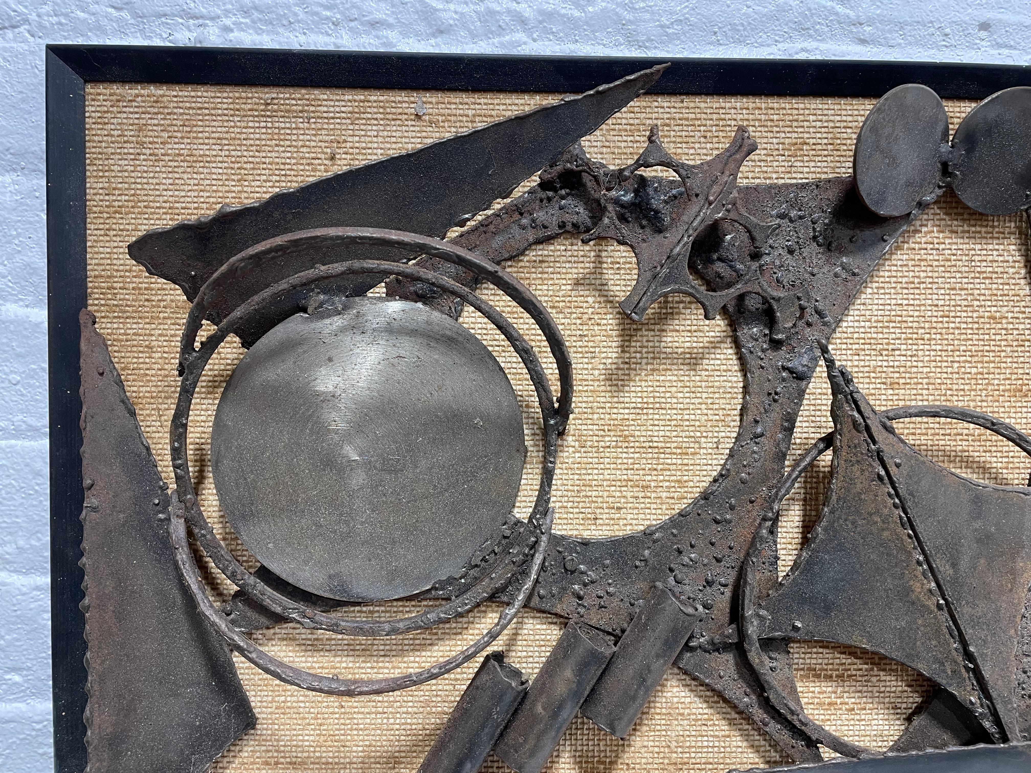 LARGE Original gerahmte BRUTALIST-Kunstwerkstatt, fertig zum Hängen, Mid-Century Modern im Angebot 2