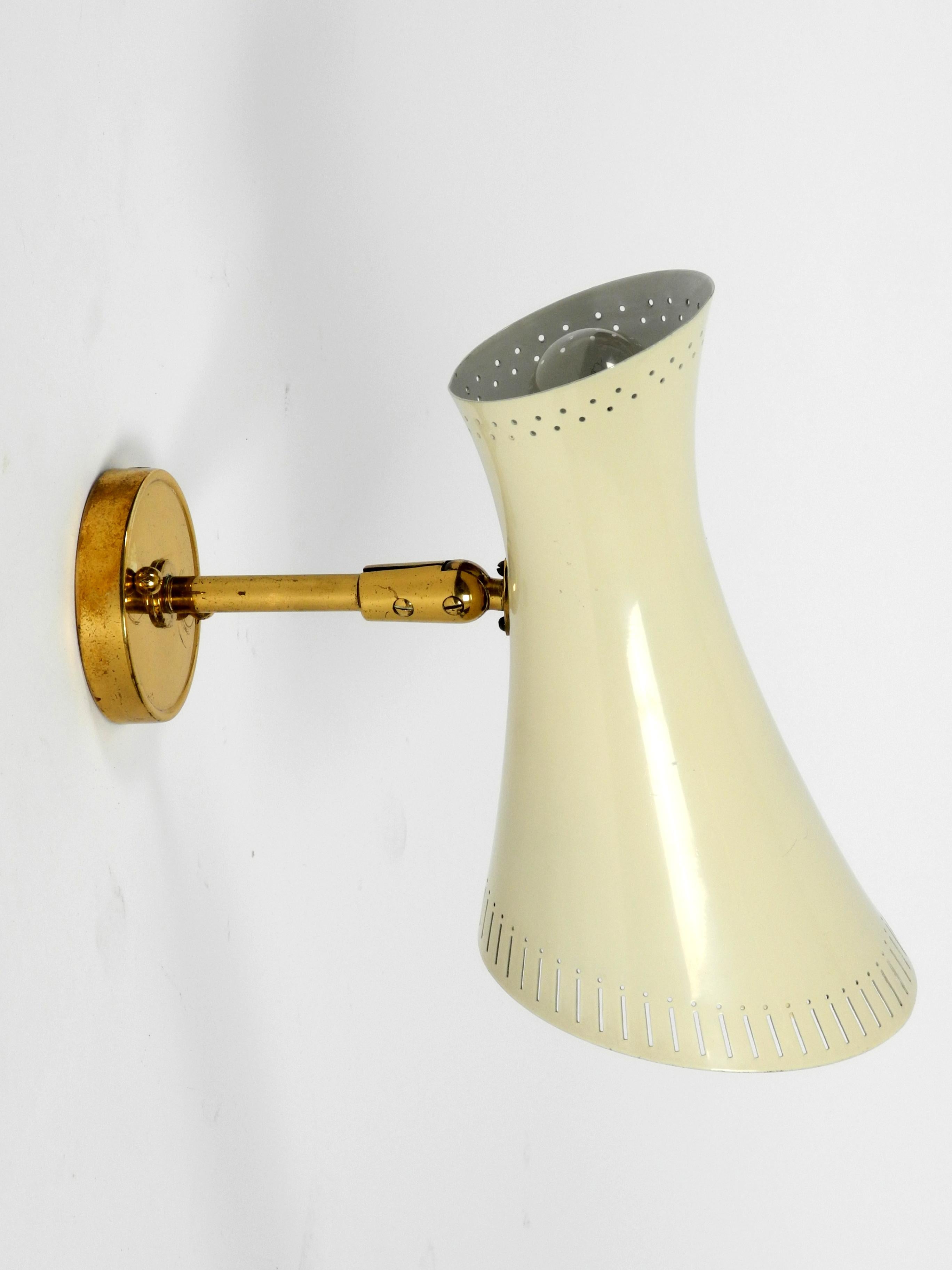 Large Original Midcentury Perforated Metal Diabolo Sconce with Two Sockets 1