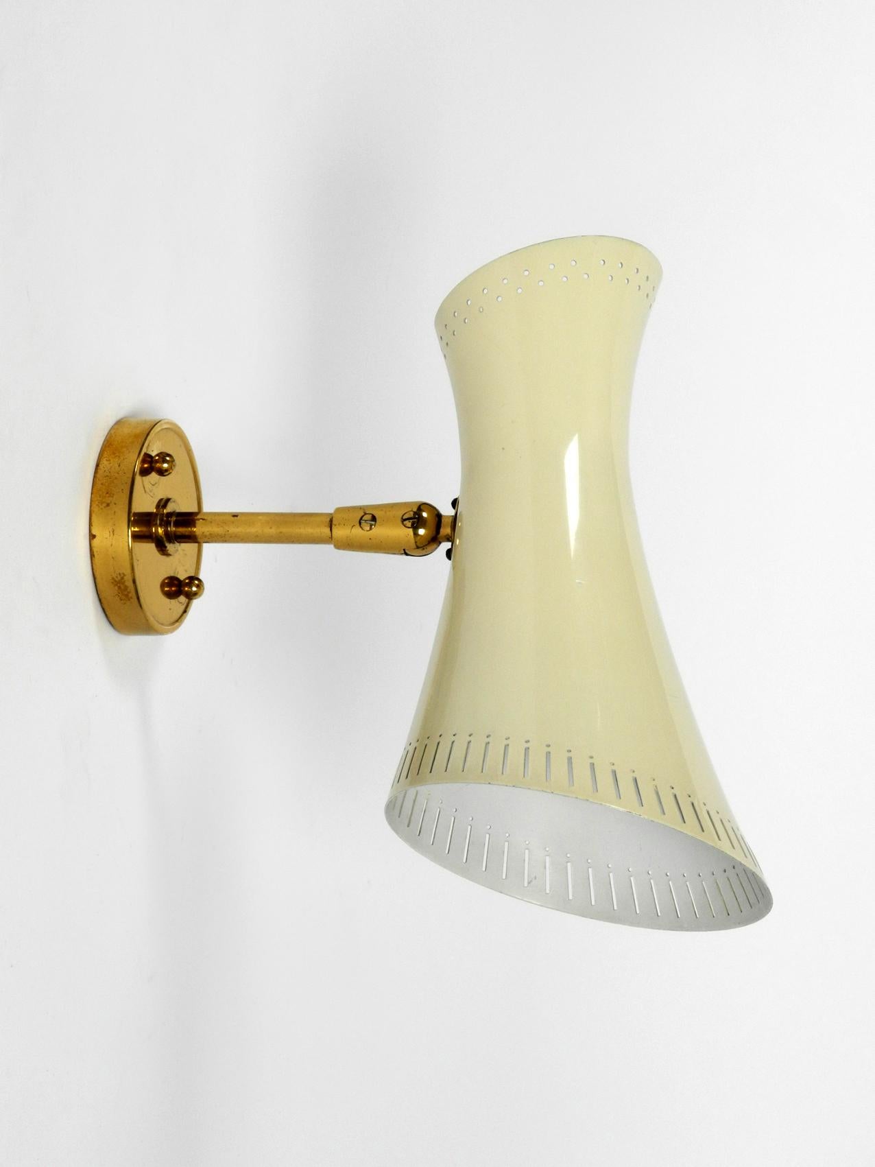 Large Original Midcentury Perforated Metal Diabolo Sconce with Two Sockets 2