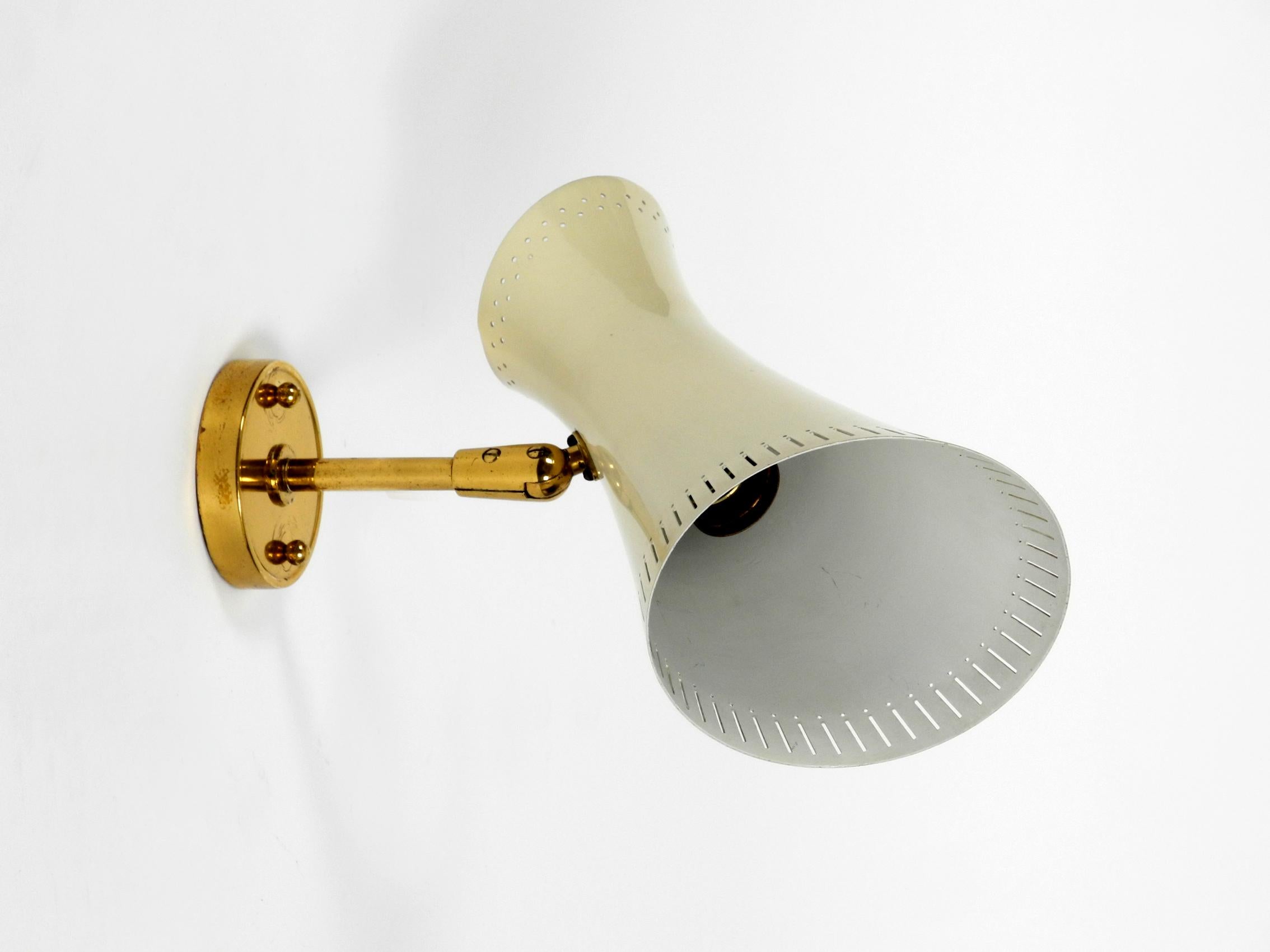 Mid-Century Modern Large Original Midcentury Perforated Metal Diabolo Sconce with Two Sockets