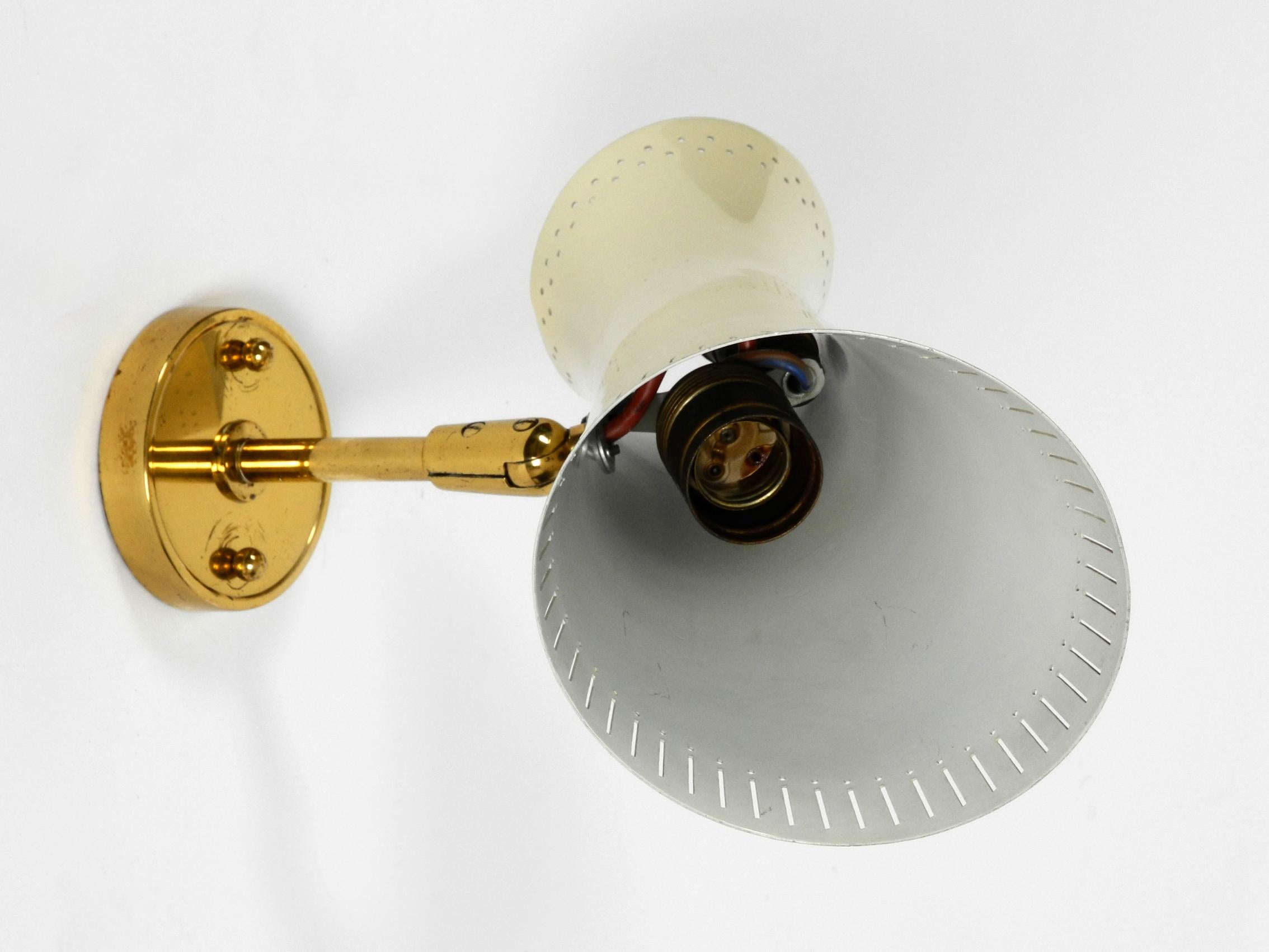 Austrian Large Original Midcentury Perforated Metal Diabolo Sconce with Two Sockets