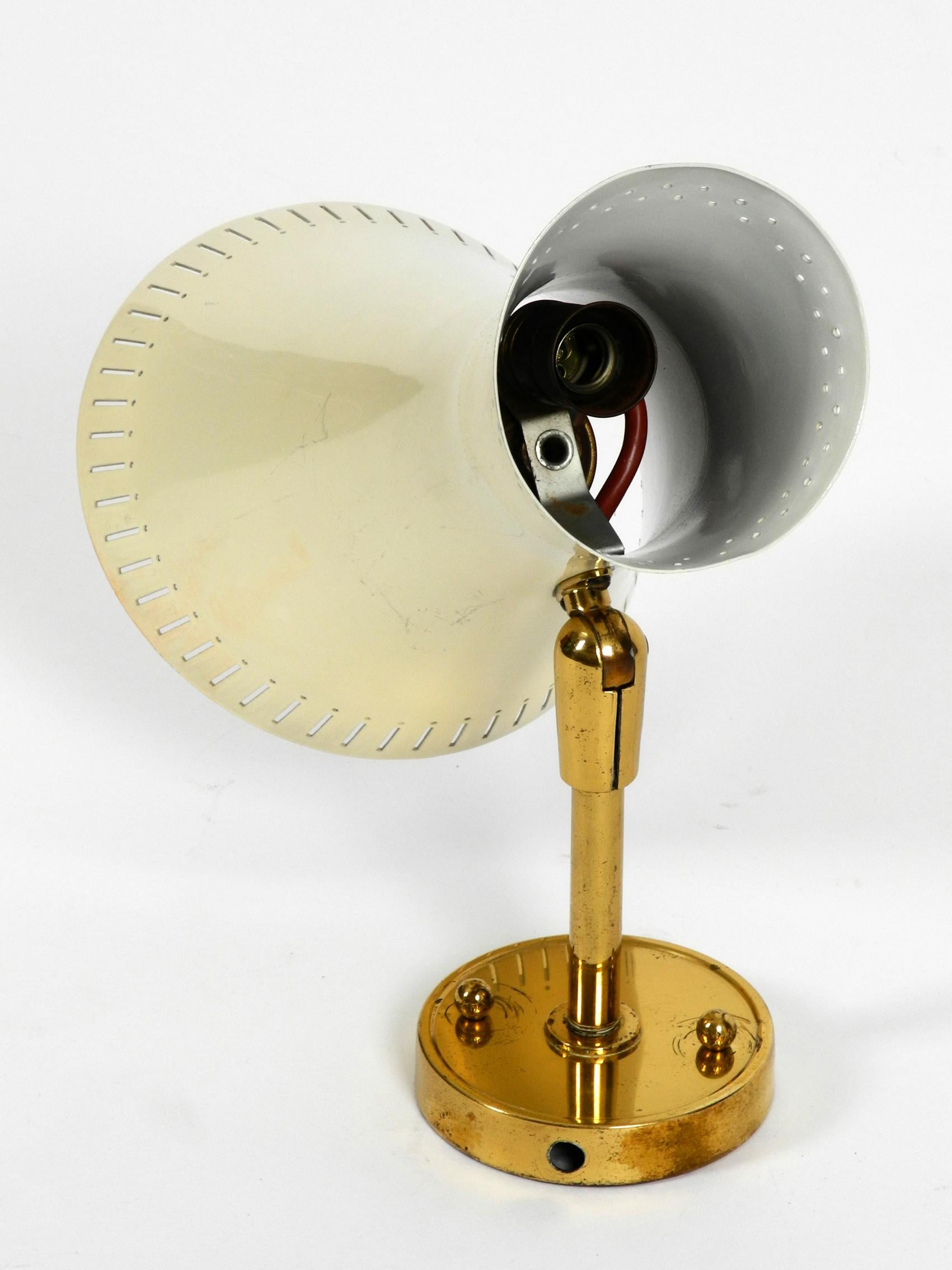 Large Original Midcentury Perforated Metal Diabolo Sconce with Two Sockets In Good Condition In München, DE