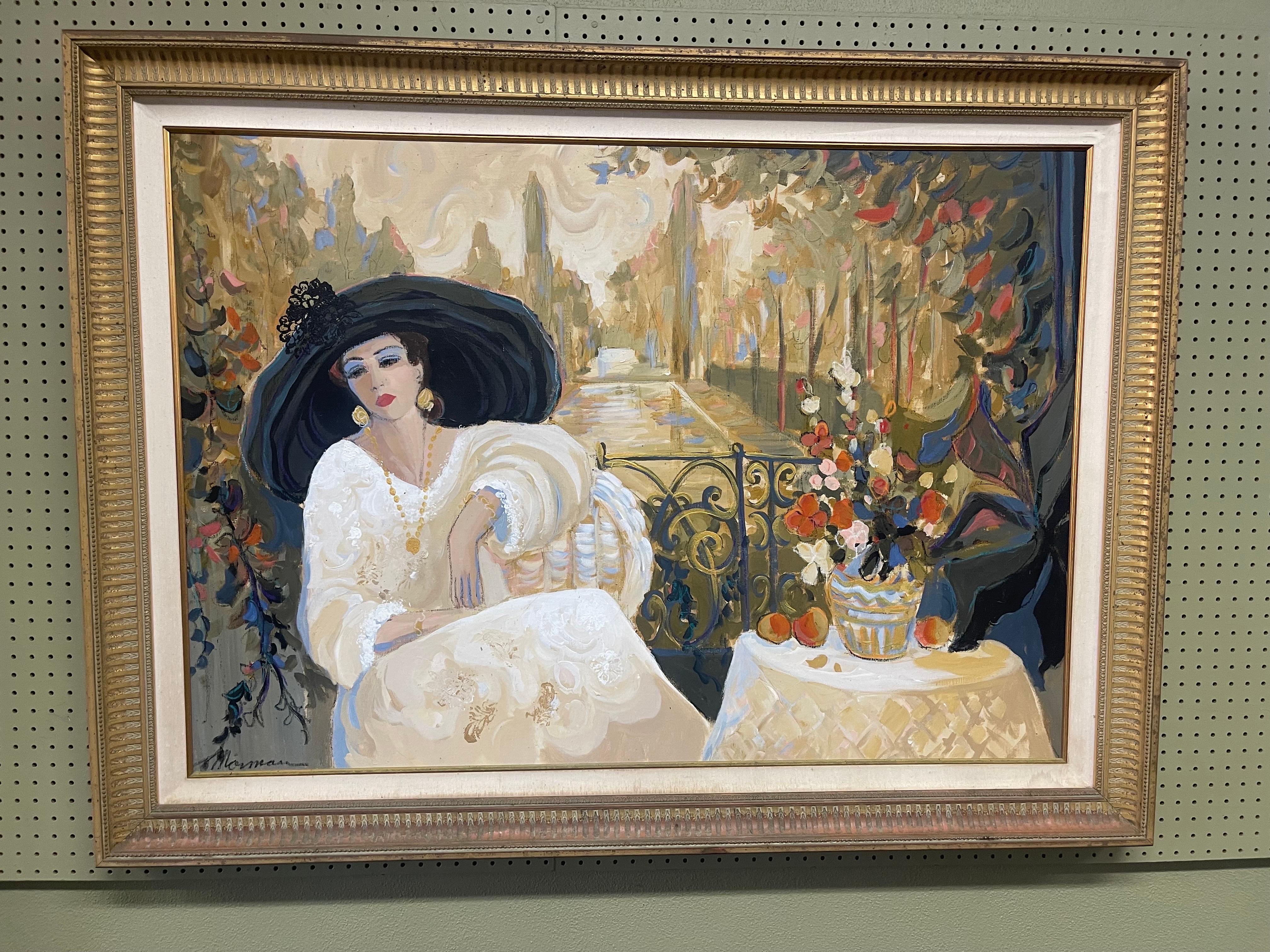 Grande dipinto originale a olio su tela di Isaac Maimon in vendita 7