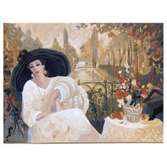 Grande peinture originale à l'huile sur toile d'Isaac Maimon