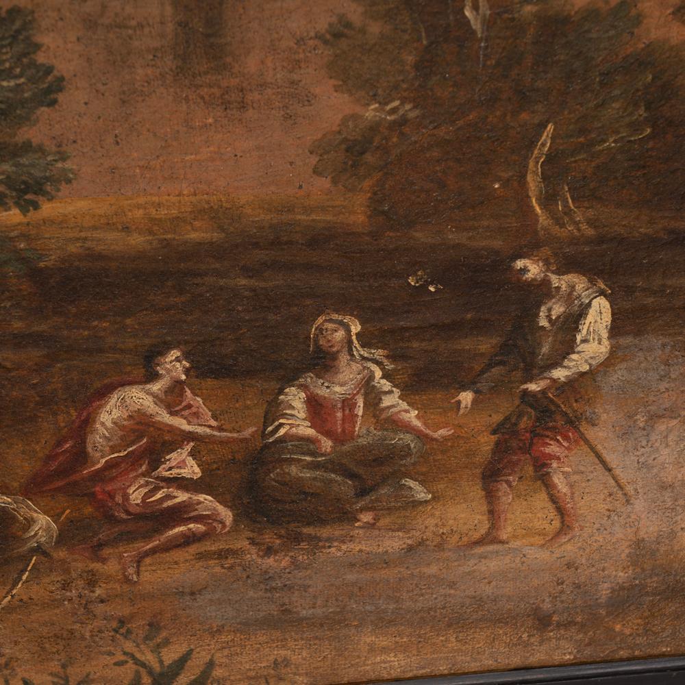 Large Original Oil on Canvas, Painting of Italian Village, Italian School 1700s For Sale 5