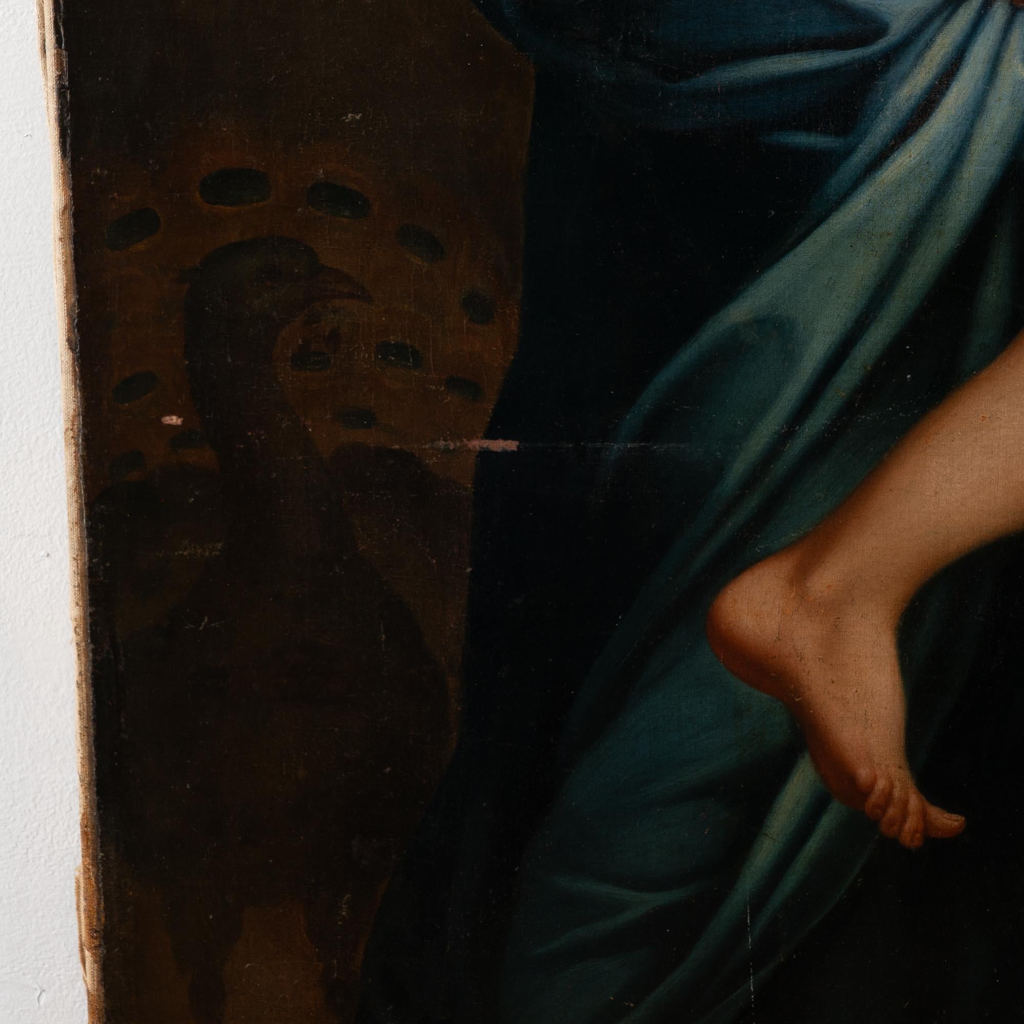 Large Original Oil on Canvas Painting of Zeus and Hera, Italy circa 1700's For Sale 5