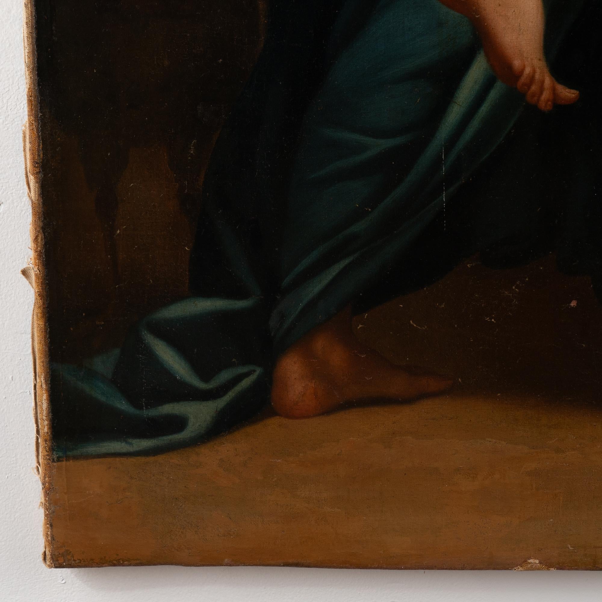 Large Original Oil on Canvas Painting of Zeus and Hera, Italy circa 1700's For Sale 7